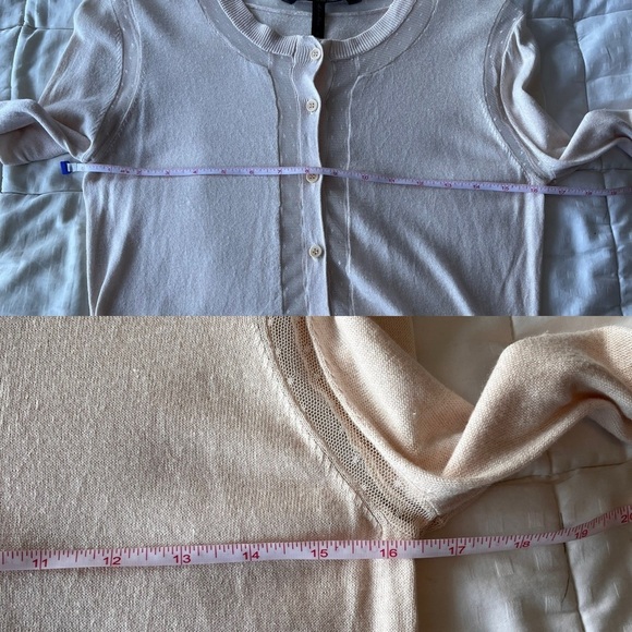 BCBG MAXAZRIA Glenna Silk Blend Lace Cardigan S Corozo - Picture 10 of 14